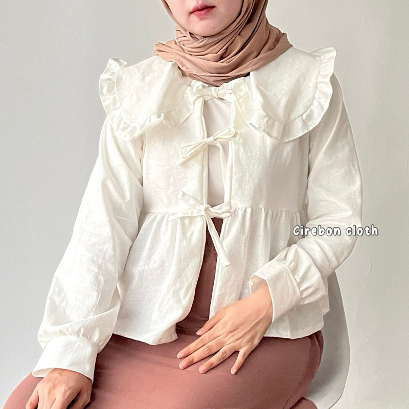 Ruffle chest blouse clearance