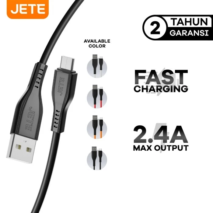 JETE Tiny 3 Kabel Data Type-C 2.4A Fast Charging - Garansi 2th - Gambar 2