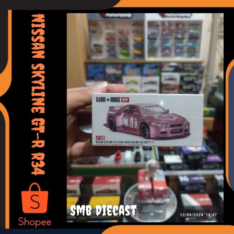 Kaido HOUSE MINI GT NISSAN SKYLINE GT-R R34 KAIDO RACING FACTORY V1 NO ...