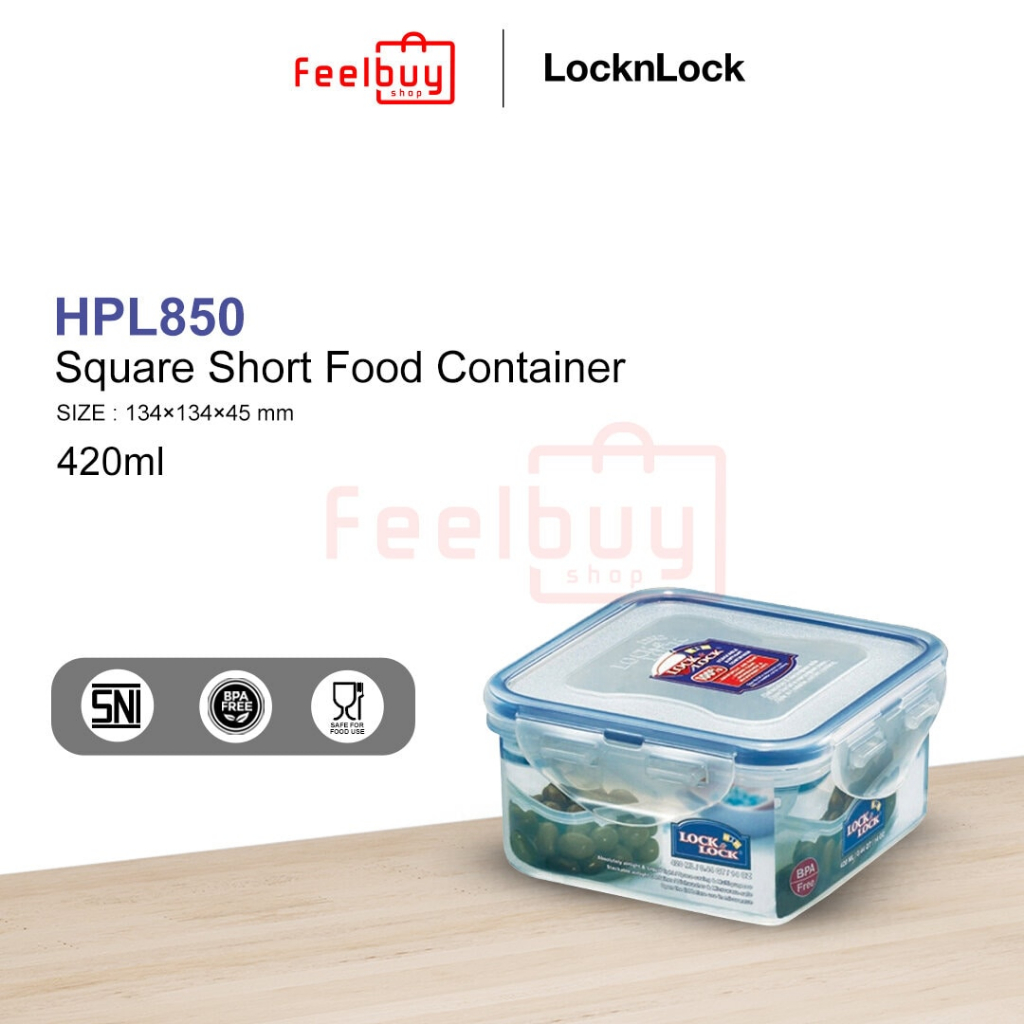 Locknlock Square Short Food Container 420ml HPL850 - HPL 850 | Shopee ...
