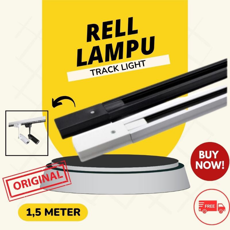 1.5 METER RELL SPOTLIGHT SPOT TRACK RELL LED WHITE BLACK | Shopee Singapore