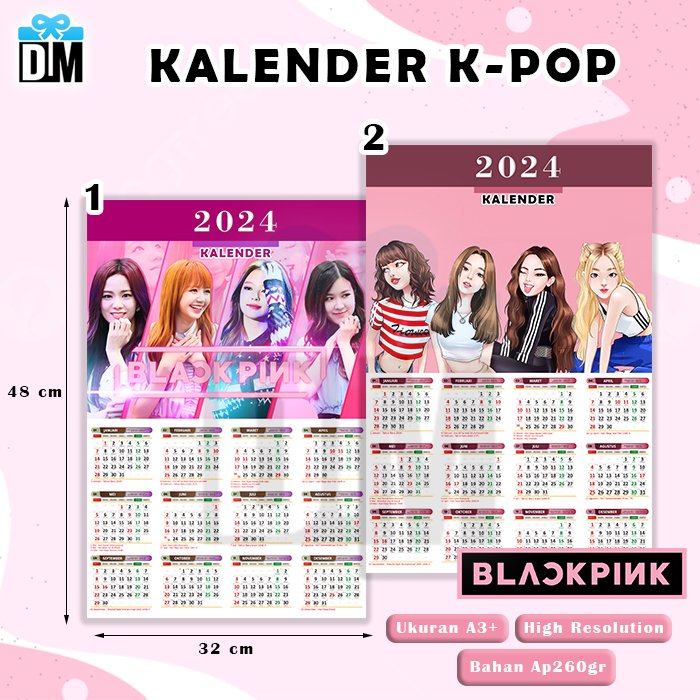 Annual Calendar Calendar 2024 2025 2026 KPOP BTS BLACKPINK CUSTOM CORAT