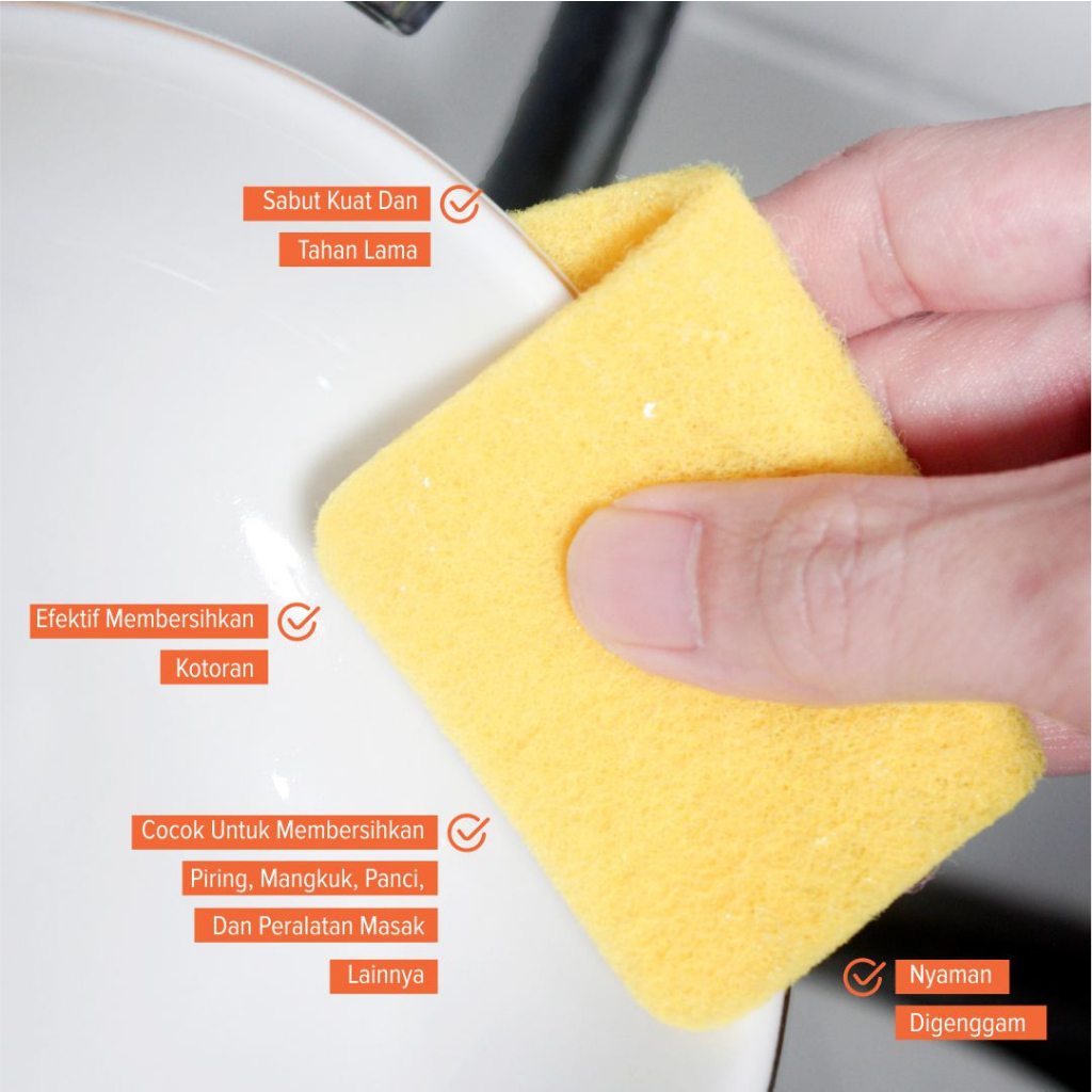 CaTalina 5 Pcs Spons Spon Sabut Sabun Cuci Piring Alat Pembersih Busa Sabun Pencuci Piring - Gambar 3
