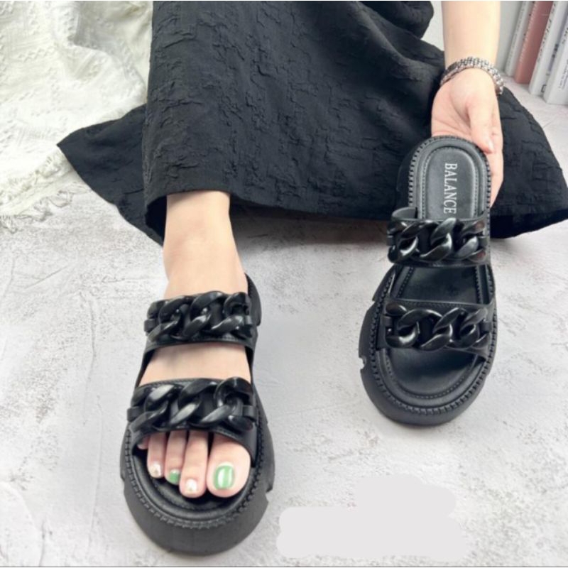 Sandals Wedges Women Import Ban Dua Ring Chain Balance 2312 A2 Shopee Singapore
