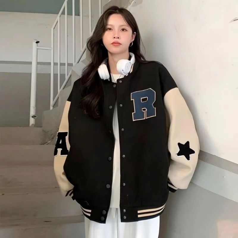 Baseball Jacket Big Size S 6XL R LOGO Initials Button Varsity Jacket A TOKYO Baseball Button Bomber FLeece 6XL 5XL 4XL 3XL 2XL XL XXL XXXL Jacket Boy Girl Unisex Jumbo