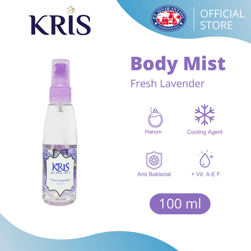 Kris Bodymist Fresh Lavender Ungu 100ML - Pewangi Badan