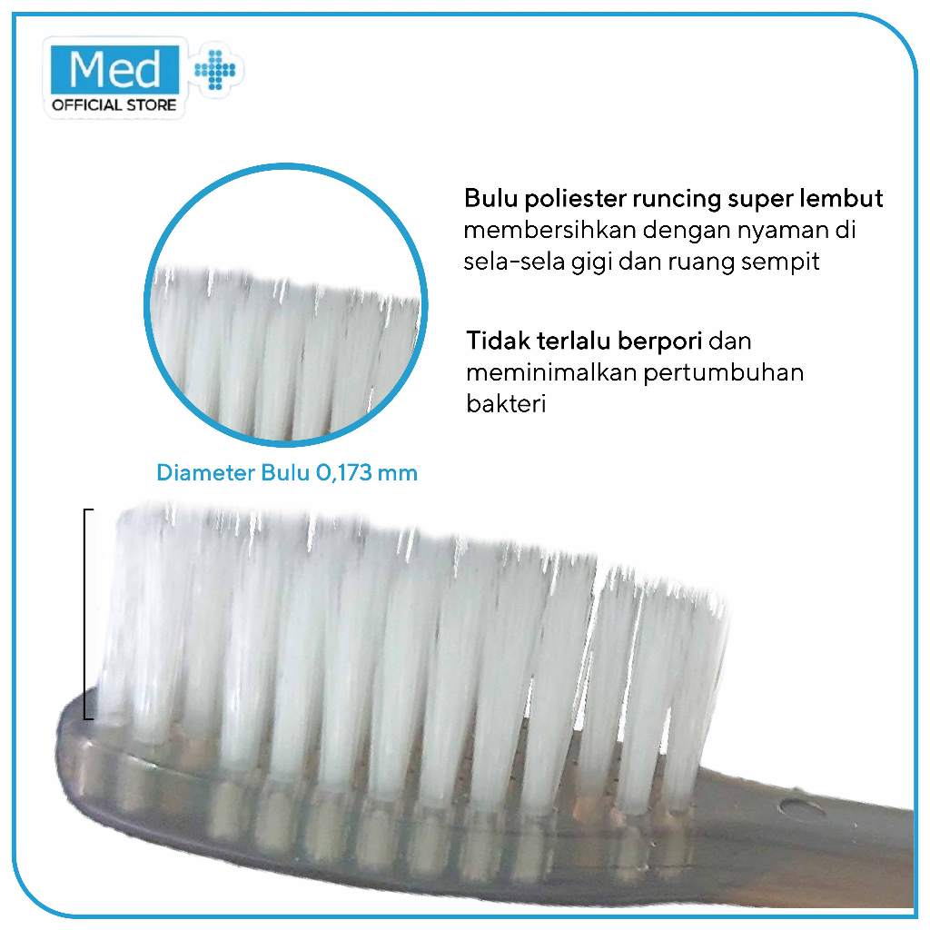 Med+ Ultrasoft Clean Toothbrush / Sikat Gigi Travel / Nano Toothbrush / Travel Toothbrush / Toothbrush for Sensitive Teeth / Disposable - Gambar 2