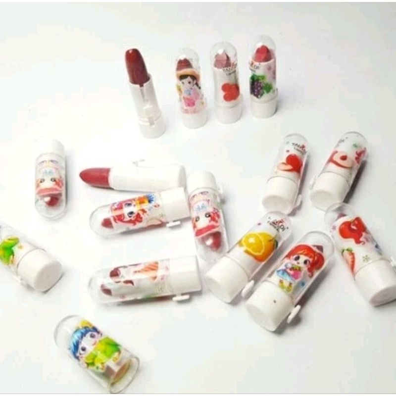 1PCS Lipstik Mini Anak Rasa Buah Lipstick Mainan Lipbalm Make Up Kecil Alat Bermain Anak Perempuan A170 - Gambar 2