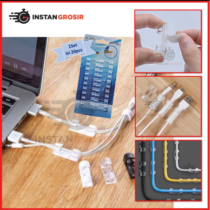 Pba Cable Clamp Wall Mount Cable Clip Double Glue Multipurpose Set