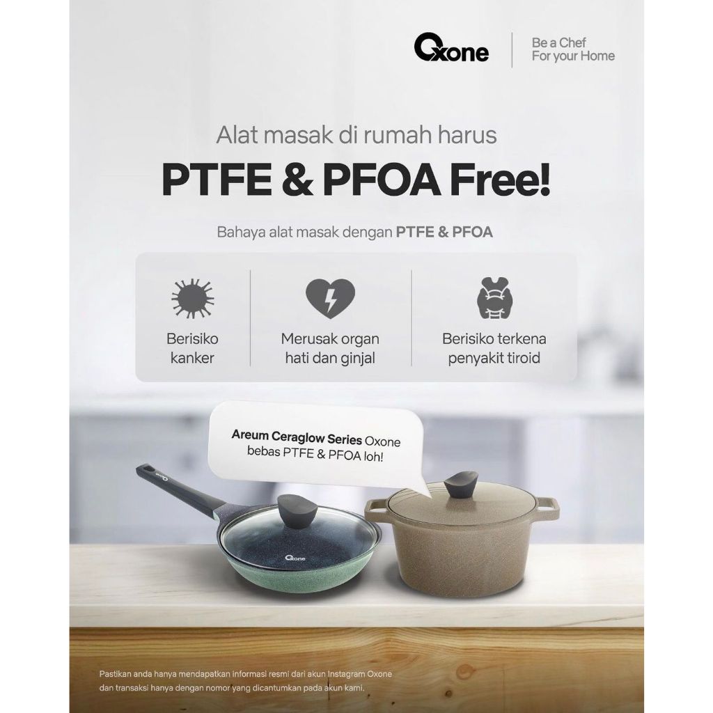 Oxone OX324S Casserole Pot 24 cm Anti Lengket / Areum Collection - Gambar 4