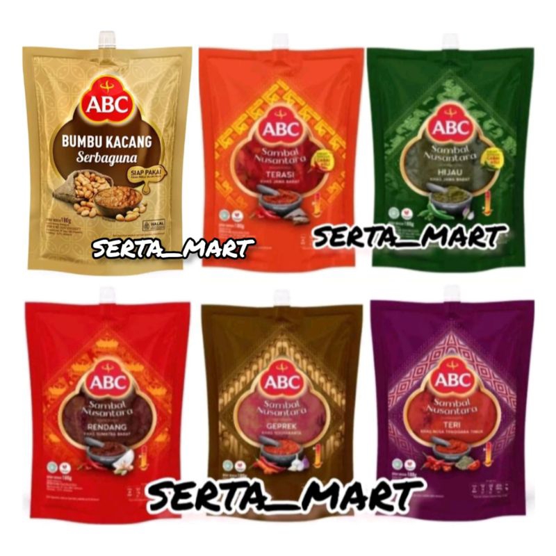 ABC Sambal Nusantara Pouch 180gr - Sambal Paste Geprek/ Anchovy/ ABC ...