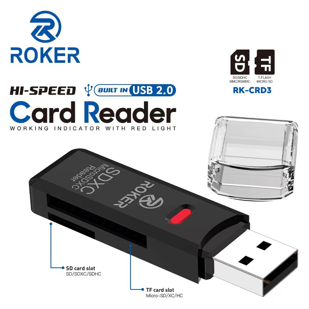 CARD READER ROKER CRD3 HI-SPEED BUILT IN UDB 2.0