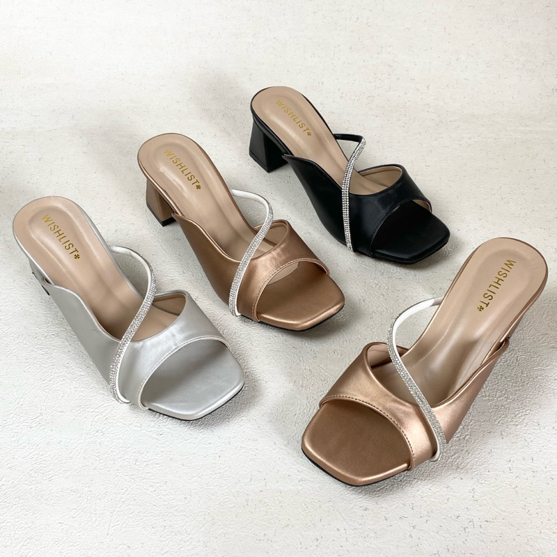Wishlist Sandals Heels Strap Gem Women 5cm Arula Shopee Singapore