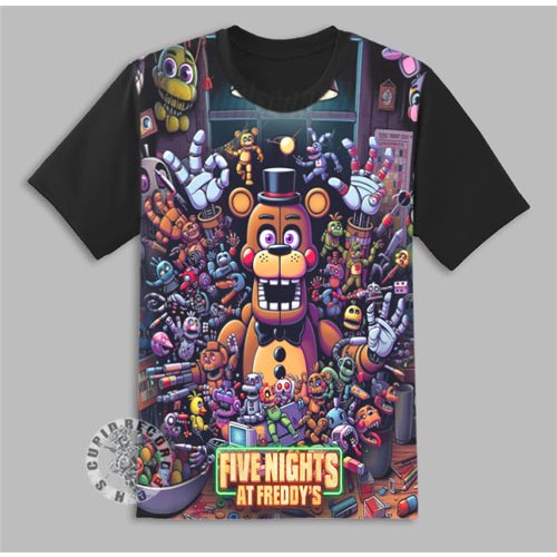 Fnaf Shirt five nights at freddy's freddy T-Shirt Boys Girls Clothing 1 12  Years Anime Game 3D 10761