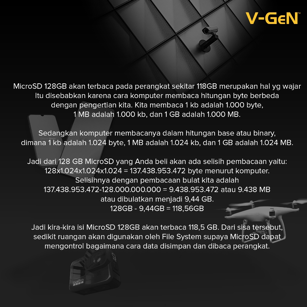 MicroSD 128gb Class 10 Turbo 100MBps V-GeN |  Micro SD 128 GB Class10 Vgen Memory Card - Gambar 3