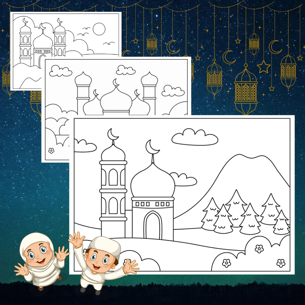 Mosque THEMED SKETCH SHEETS / EDUCATIONAL TOYS TO FIT COLORING ...