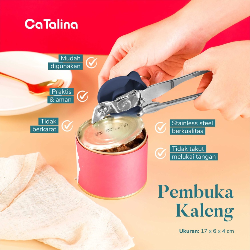 Alat Pembuka Kaleng Putar Can Opener Stainless No Ribet - Gambar 2