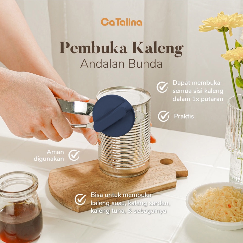 Alat Pembuka Kaleng Putar Can Opener Stainless No Ribet