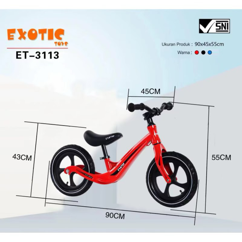 Sepeda Balance Bike Anak Premium Usia 2-5 Tahun - Gambar 3