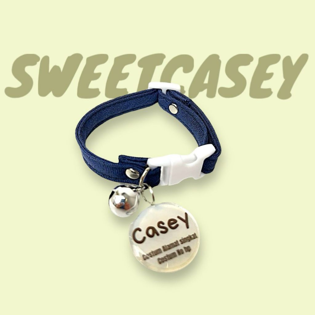 KALUNG KUCING KATUN BASIC FREE CUSTOM NAMA/COTTON BASIC CAT NECKLACE FREE NAMA - Gambar 3