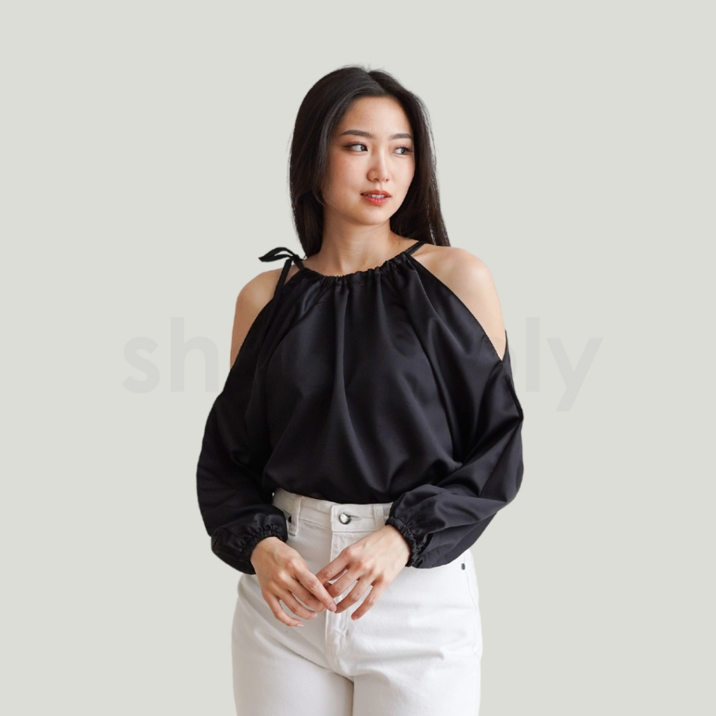 Shesimply Selene Satin / Top Wanita / Blouse Casual Korean Wanita - Gambar 3