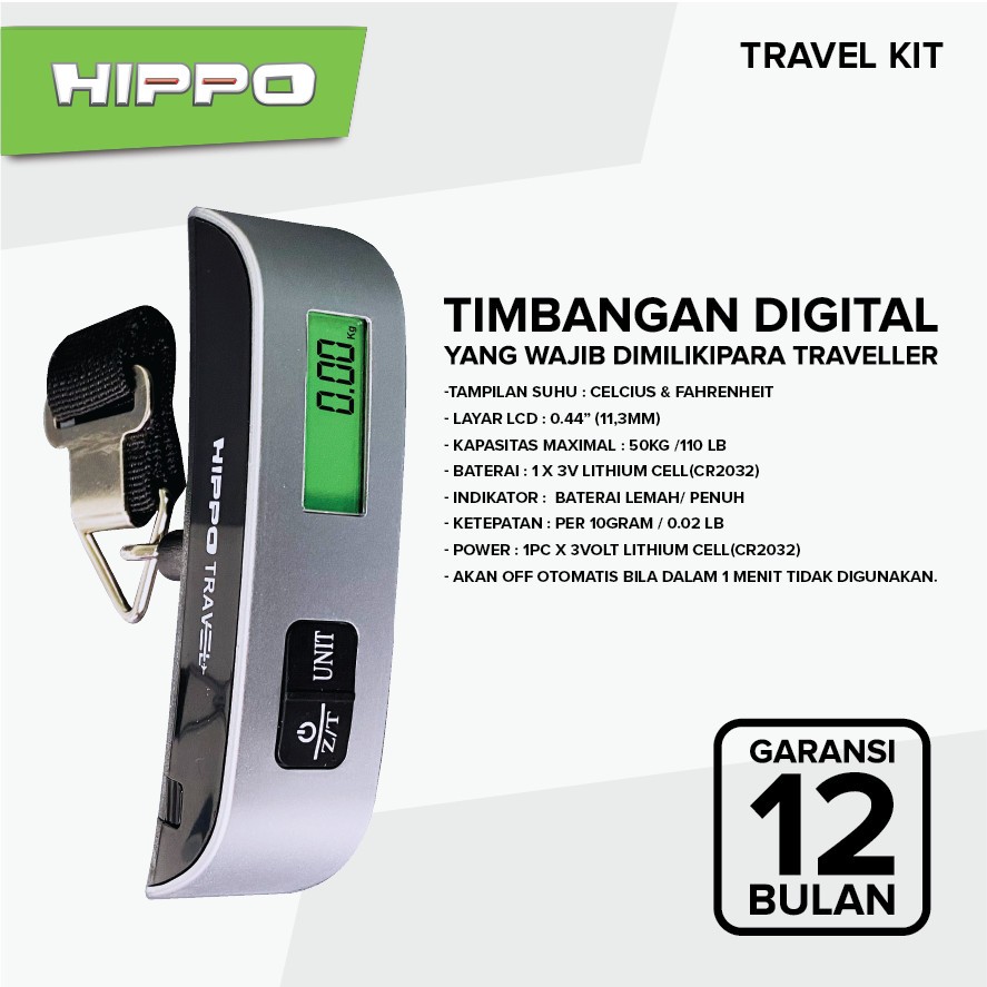 HIPPO TRAVEL ELECTRONICS LUGGAGE SCALE / TIMBANGAN KOPER DIGITAL - Gambar 3