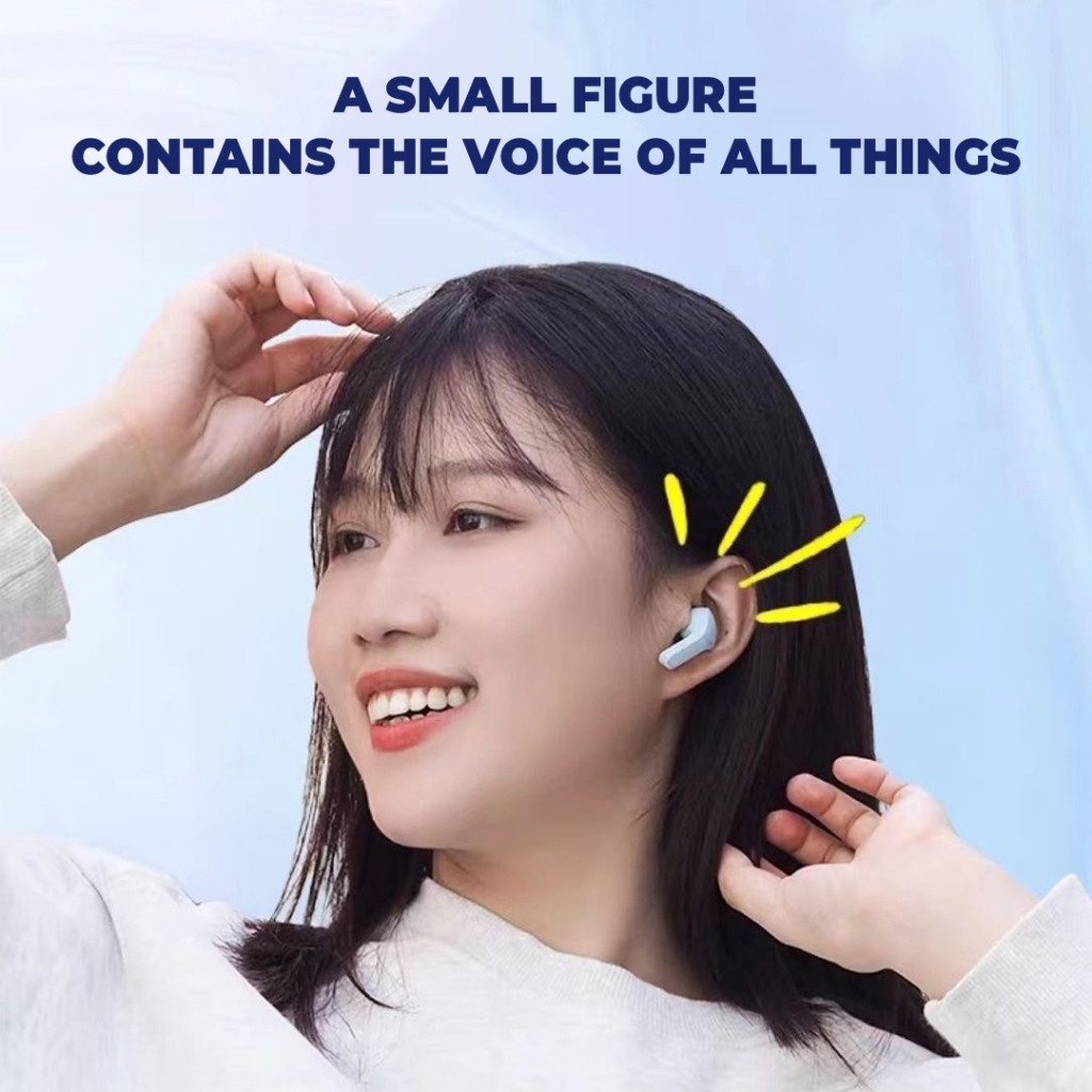 Matei Headset Bluetooth Wireless AIR31 Earphone In Ear Noise-Cancelling Bluetooth Bass stereo HiFi LED Display Headphone - Gambar 3