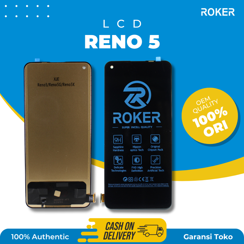 ROKER LCD TOUCHSCREEN OPPO RENO 5 / RENO 6 4G / 5G / REALME GT LCD TS FULLSET ORIGINAL BY ROKER