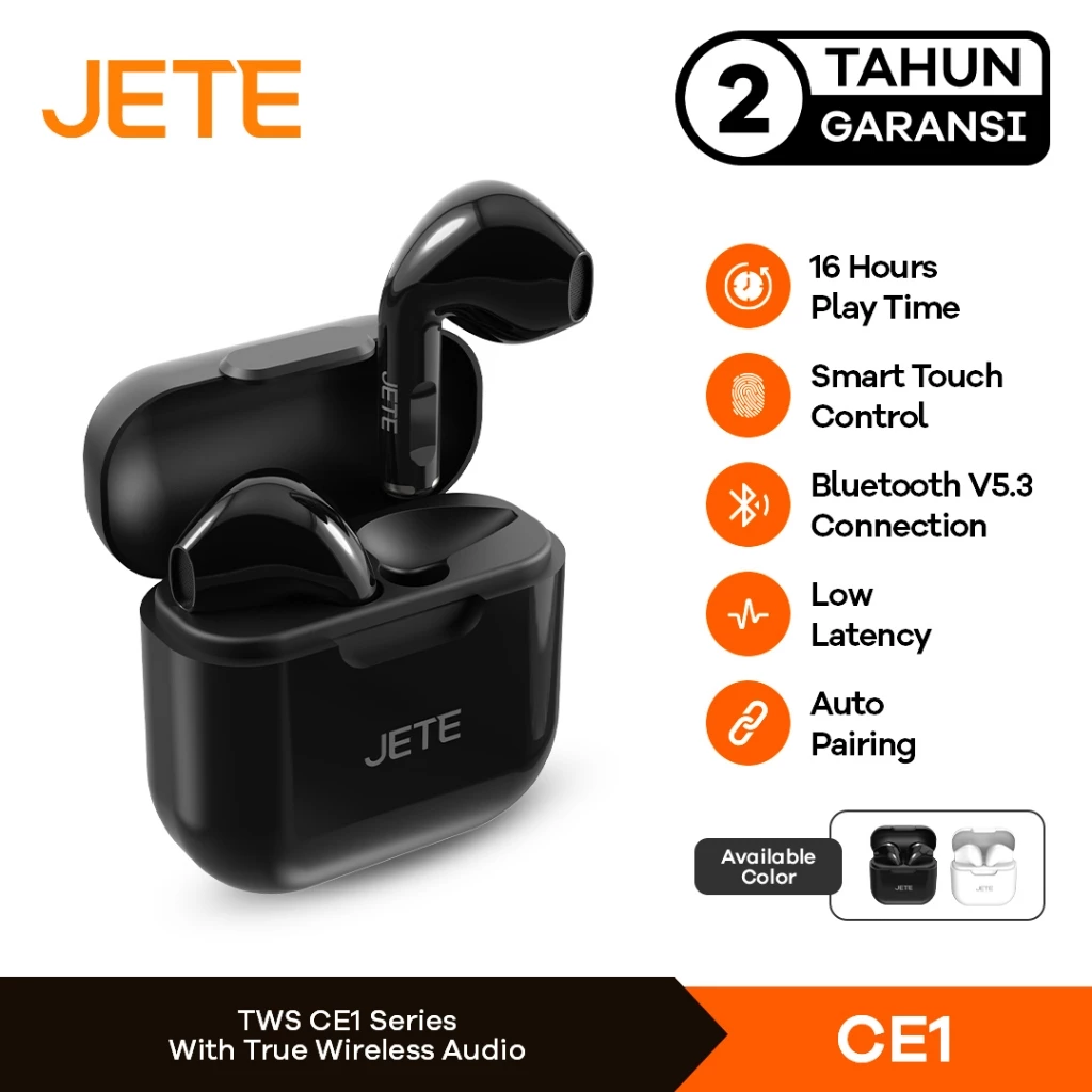 JETE CE1 TWS - True Wireless Earbuds - Earbuds Bluetooth V5.3 - Garansi 2 Tahun