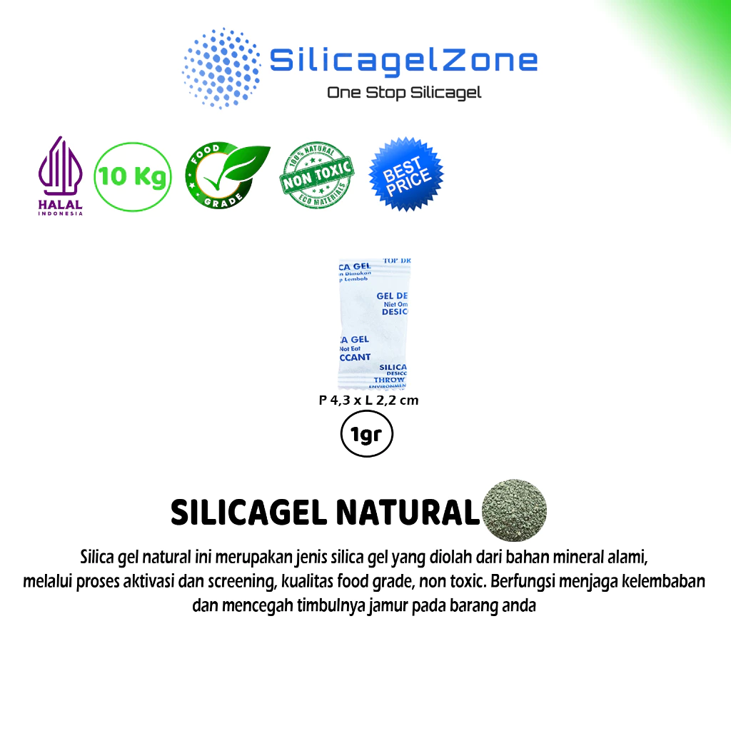SILICA GEL NATURAL ALAMI 10 KG TERMURAH FOOD GRADE - Gambar 3