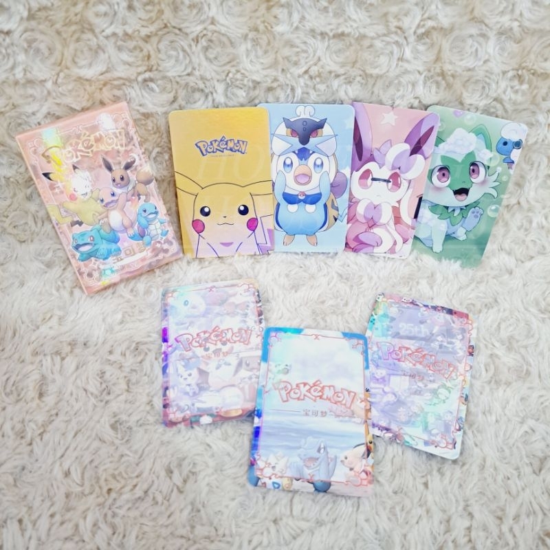 Pokemon Pikachu Hologram Photocard 50 pcs Orange Hologram Pokemon Lomo ...