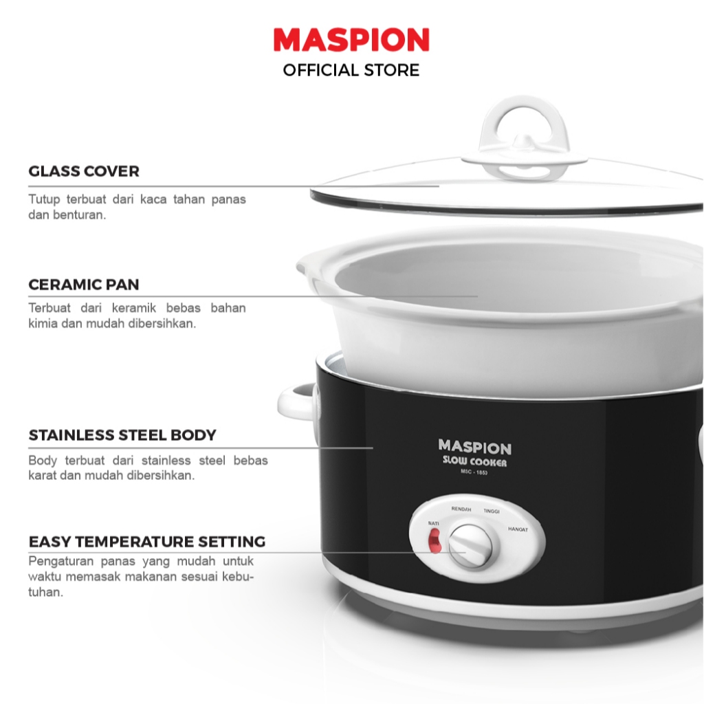 Maspion Slow Cooker Magic Cooker 5 Liter MSC-1850 - Gambar 3