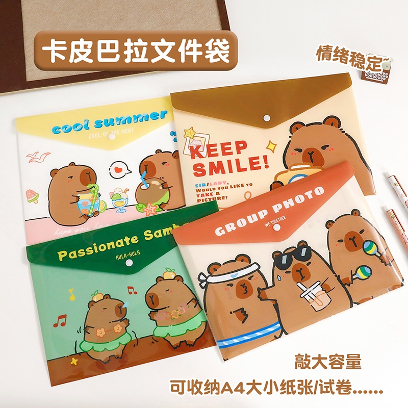 PLASTIC BUTTON MAP FILE BAG DOCUMENT CAPYBARA KAPIBARA IMPORT | Shopee ...