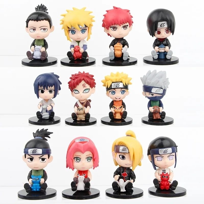 Action Figure Naruto Chibi Set 6pcs Sitting Hug Kaiju 7cm Kakashi ...