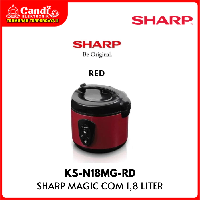 SHARP Rice Cooker Kapasitas 1,8 Liter Non-Stick Coating KS-N18MG-RD - Gambar 2