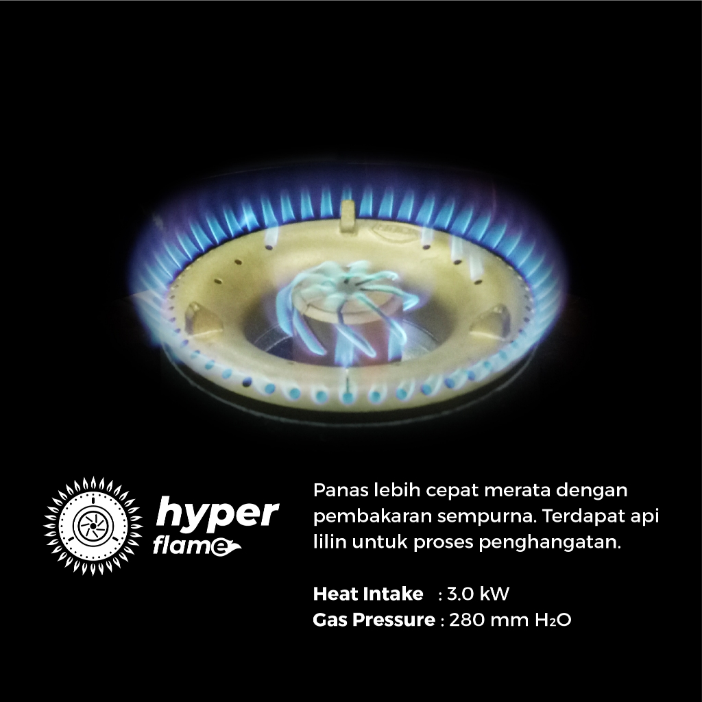 Maspion Kompor Gas 1 Tungku Hyper Flame MKG-201 SSHF - Gambar 2