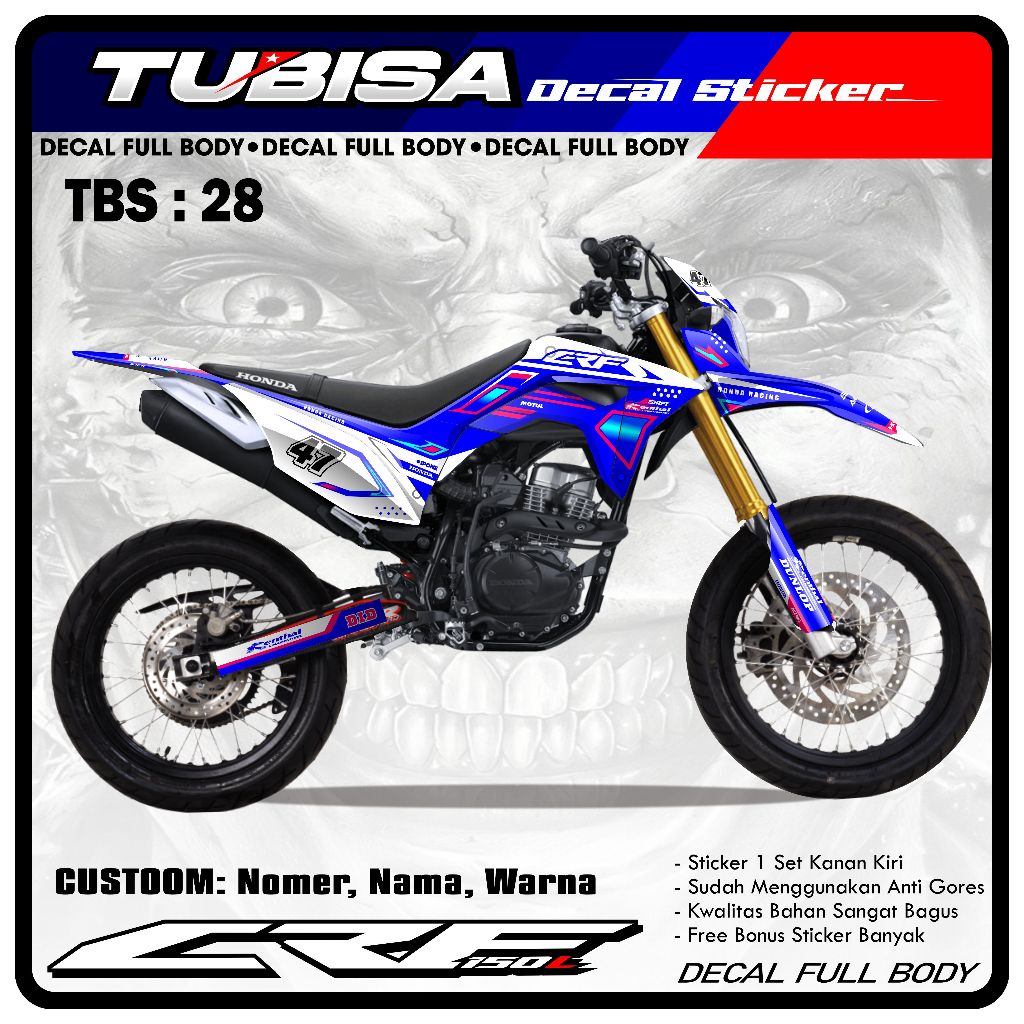 Decal Sticker Full Body Variation Sticker CRF 150 L Premium Racing. TBS ...