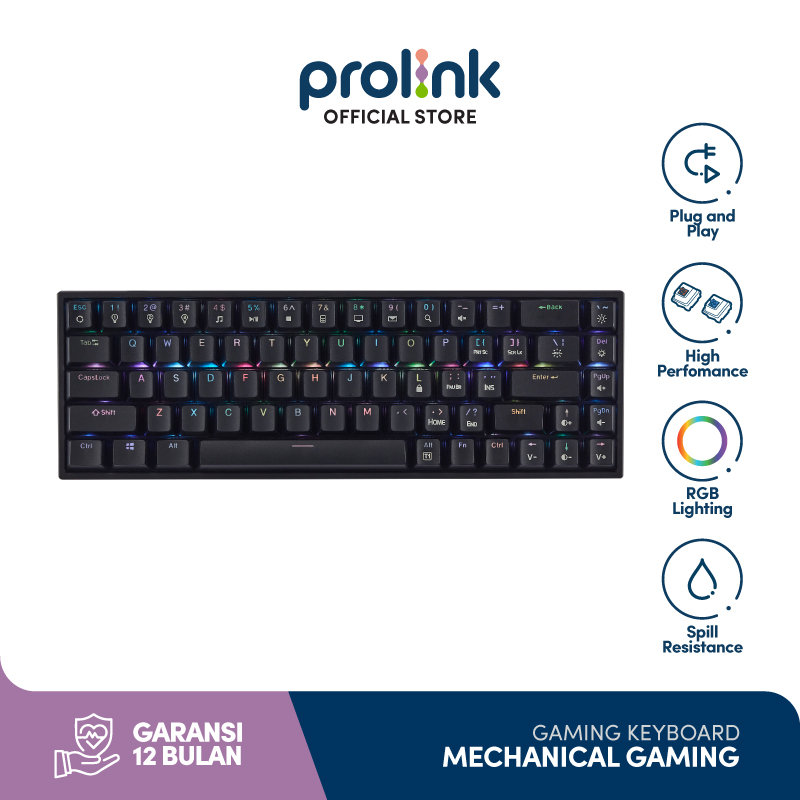 Prolink Desmodus Mechanical Keyboard Full length l Compact design l RGB Backlight