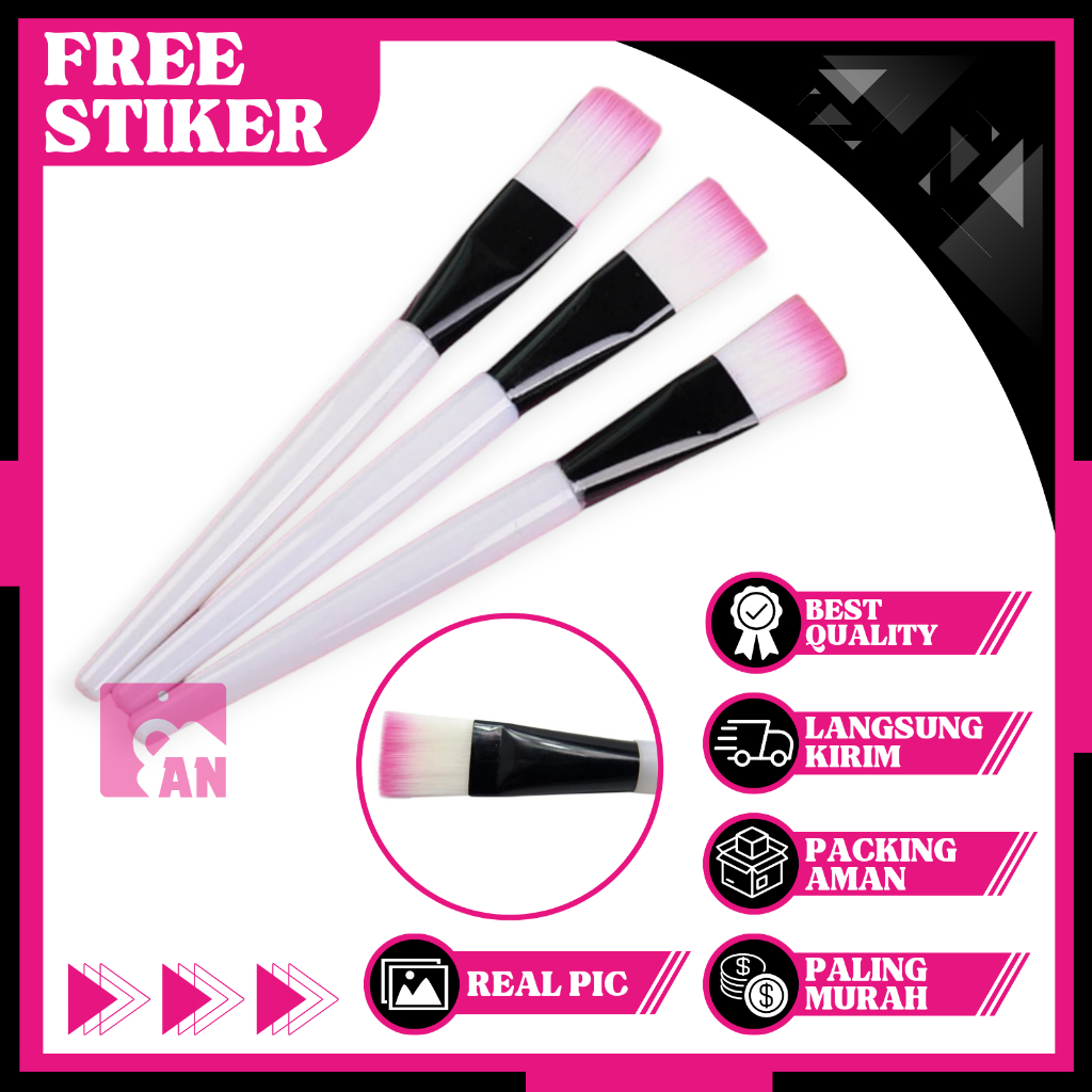 1PCS Kuas Masker Wajah Bulu Lembut Peralatan Make Up Wanita Mask Brush Spatula Gagang Warna Putih A127