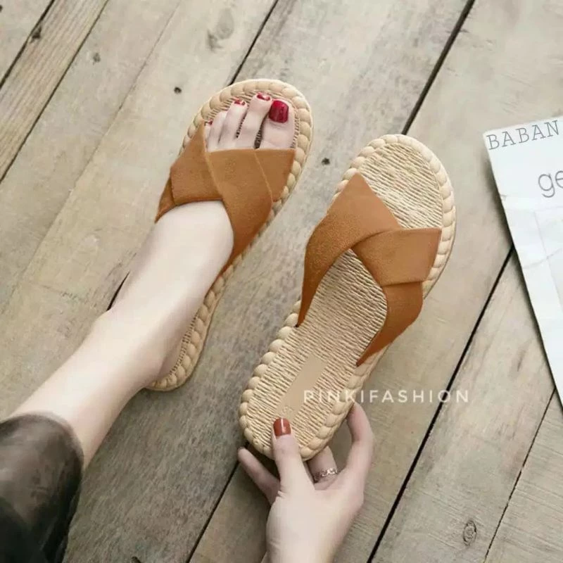 Sendal Cewe Dewasa Etnik Silang Nyaman Harian - Gambar 2