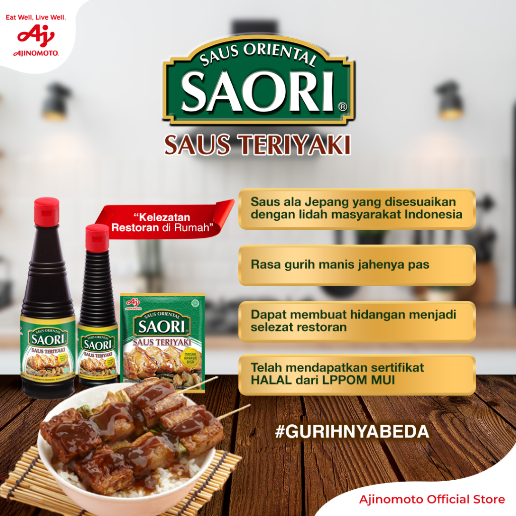 SAORIÂ® Saus Oriental Teriyaki 275ML (1pc) - Saus Ala Jepang Rasa Gurih Manis - Masak Apapun Bisa - Gambar 2