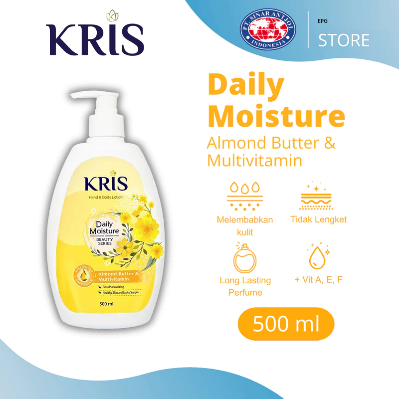500 ml - KRIS Daily Moisture KUNING Hand and Body Lotion Plus Multivitamin