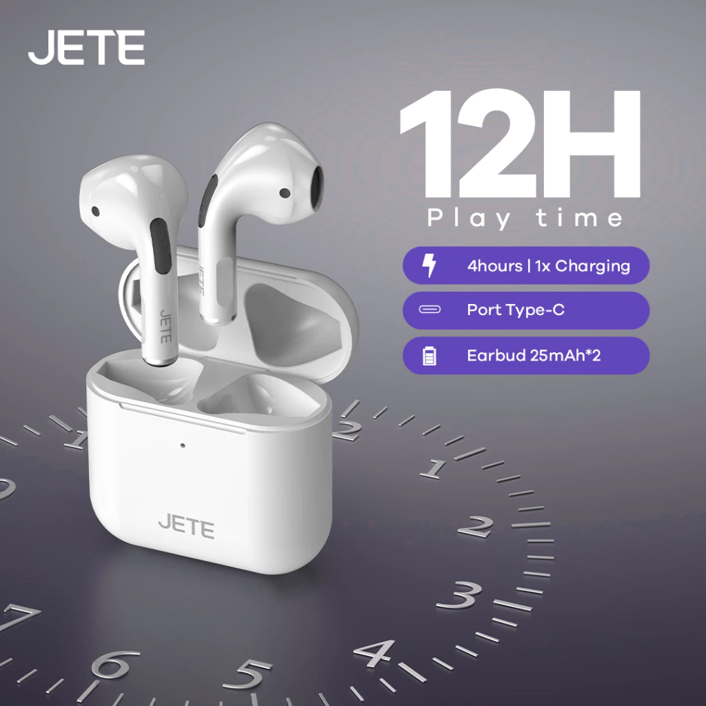 JETE CE2 TWS Earbuds Headset Bluetooth IPX5 - Garansi 2 Tahun - Gambar 4
