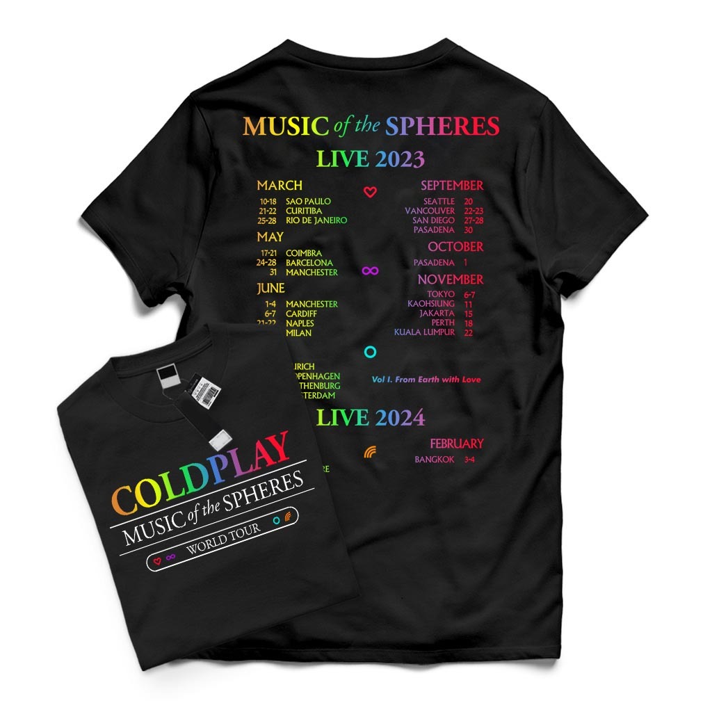 T-Shirt Music Band Coldplay Live concert concert T Shirt Men