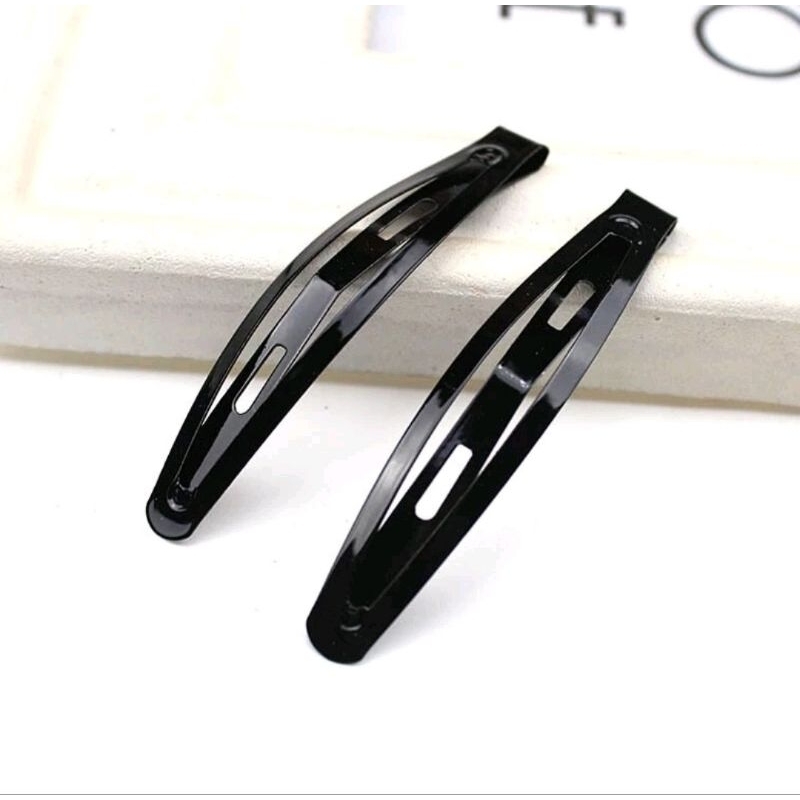1PCS Jepit Rambut Wanita Tip Top Warna Hitam Hair Clip Korea Fhasion Jepitan Poni Klip Polos A185 - Gambar 2