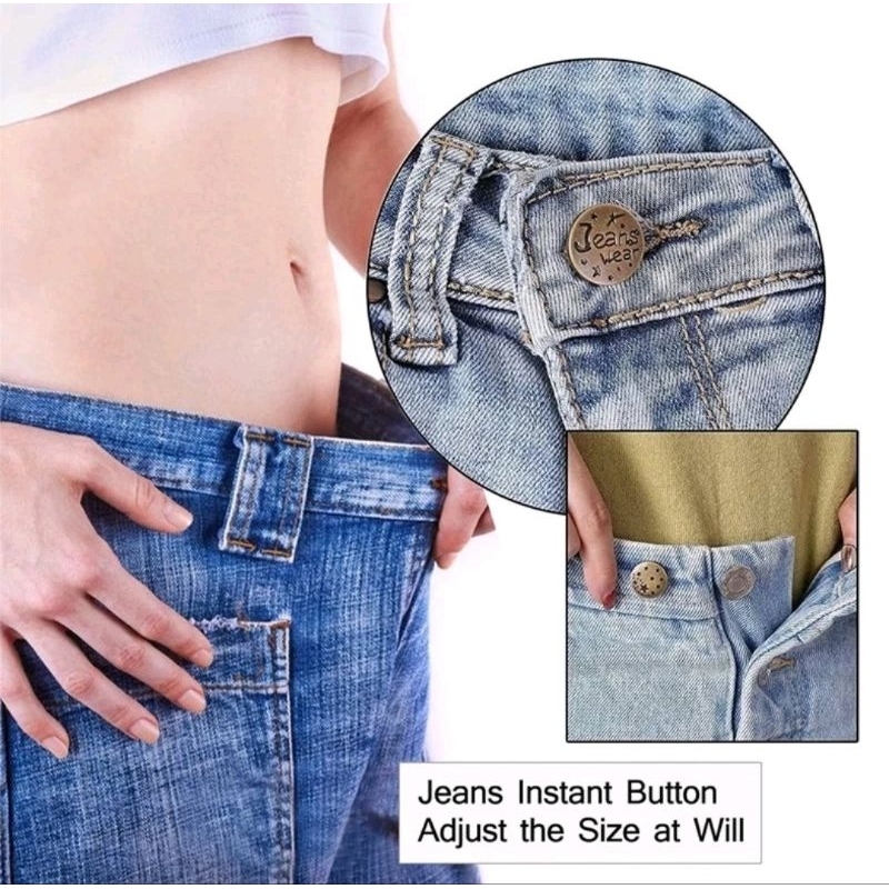1PCS Kancing Pengecil Celana Jeans Tusuk Dapat Dilepas Unisex Simple Adjustable Jepret Pinggang Jean Bahan Logam A220 - Gambar 4