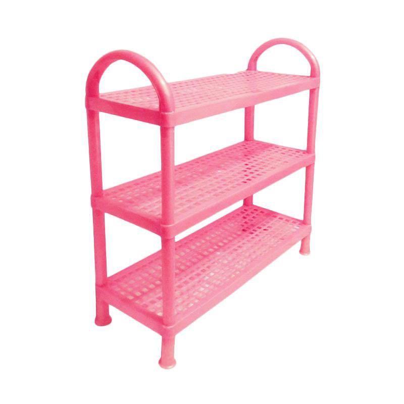 Large Jumbo 3-tier Plastic Shoe Rack Multipurpose Brown Shoe Rack ...