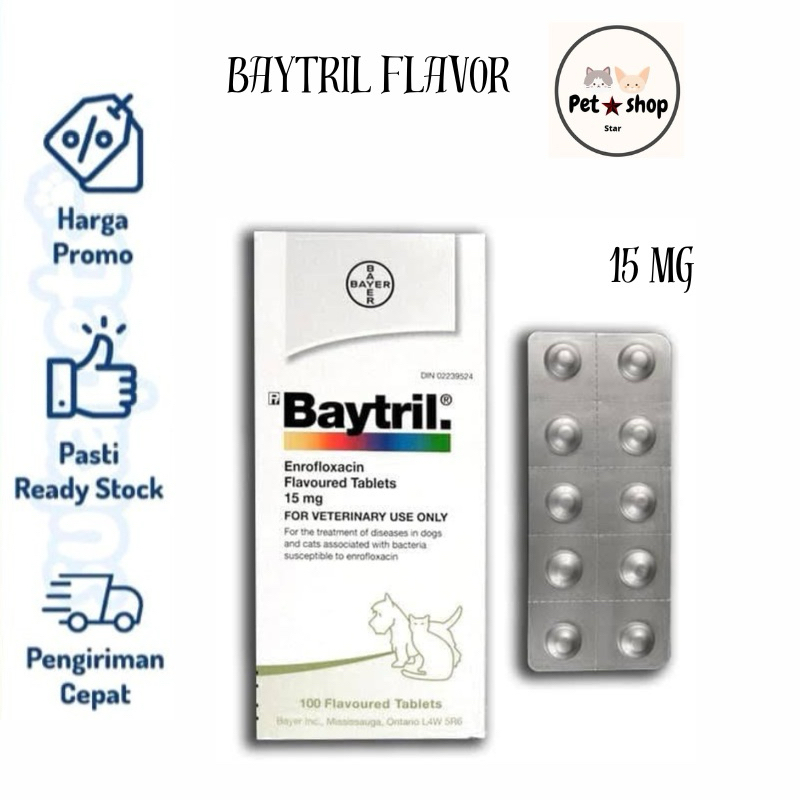 Baytril Falvor Tablet 15mg (Dog Antibiotics) Shopee Singapore