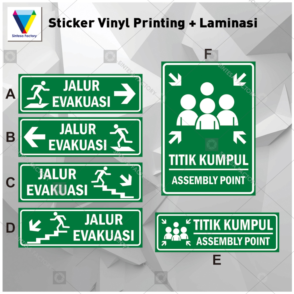 Evacuation Route Stickers Evacuation Route Stickers Gathering Point ...