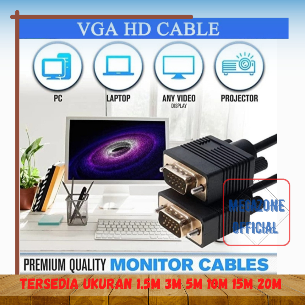 VGA 3+6 Video HDTV Computer Monitor VGA To VGA TV Projector Cable 1.5m 3m  5m 10m 15m 20m 1080P Male To Male Extension Cord
